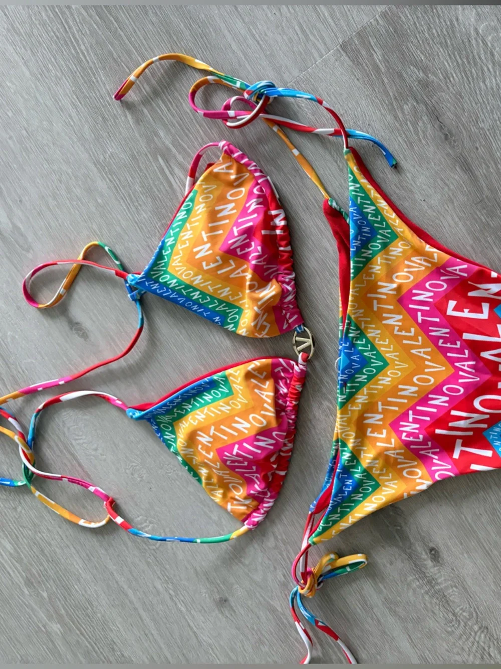 Multicolor Logo Chevron String Bikini - Picture 2 of 3